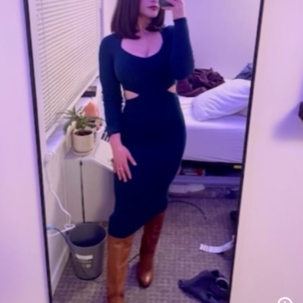 Abercrombie & Fitch Long Sleeve Teal Dress - Picture 4 of 4